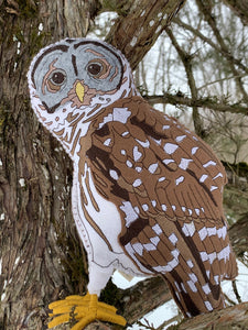 Embroidered Barred Owl, Embroidered Owl