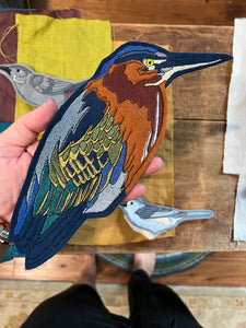Embroidered Green Heron