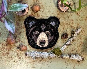 Black Bear Embroidered Patch