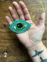 Embroidered Eye- Green, Sew On Eye Patch, Embroidered Patch