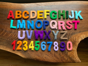 3" Felt Alphabet + Number Set, Felt Alphabet Play Set, Felt Letters, Felt Stuffed Numbers