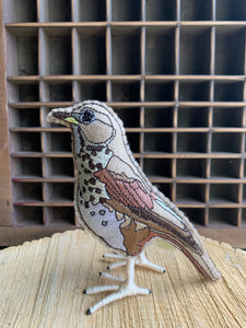 Bicknell's Thrush Embroidered Bird