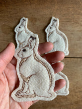 Embroidered Wool Snowshoe Hare Patch, Hare Patch, Rabbit Patch