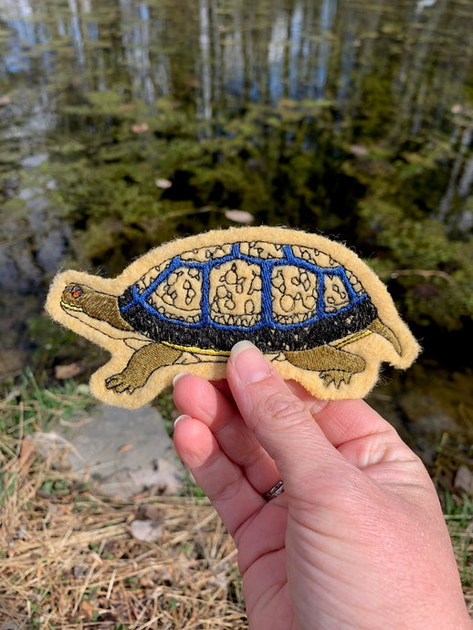 Embroidered Wool Turtle Patch