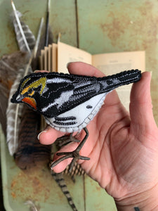 Blackburnian Warbler Embroidered Bird