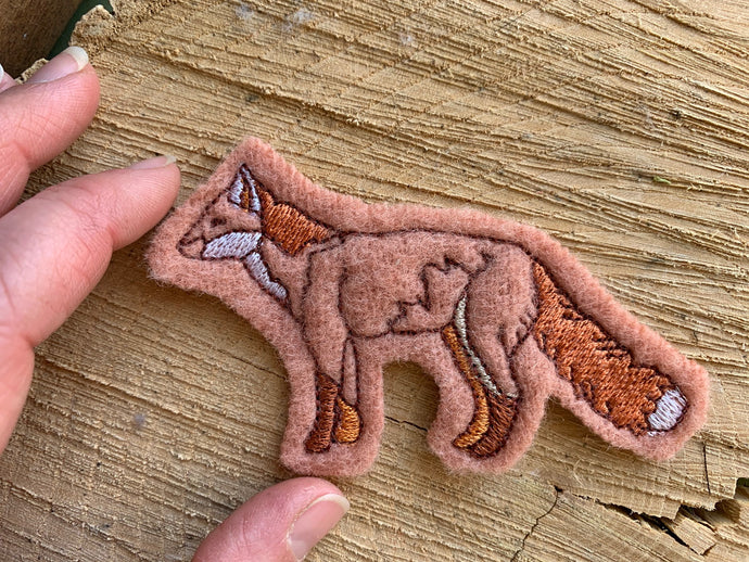 Embroidered Wool Red Fox Patch, Fox Patch