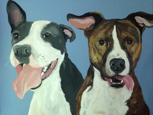 16 x 20 Custom Dog Portrait- 2 Dogs