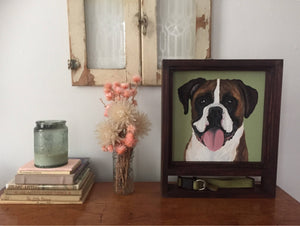 Memorial Dog Portrait and Shadowbox Frame