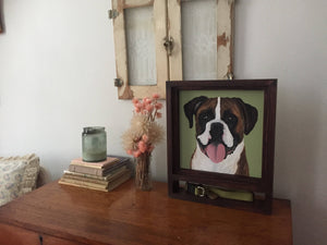 Memorial Dog Portrait and Shadowbox Frame