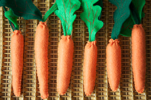 Felt Stuffed Carrots-  Bunch of 3