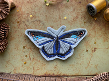 Embroidered Wool Blue Butterfly Patch