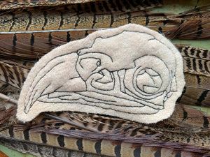 Embroidered Wool Eagle Skull Patch