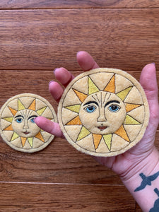 Embroidered Wool Sunshine Patch Set