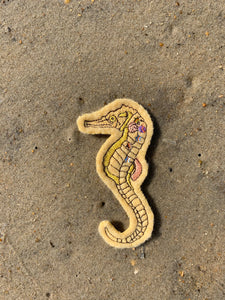 Embroidered Wool Seahorse Patch