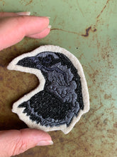 Embroidered Wool Raven Patch