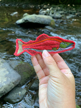 Embroidered Wool Salmon Patch