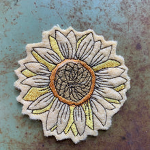 Embroidered Wool Sunflower Patch