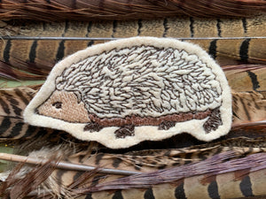 Embroidered Wool Hedgehog Patch