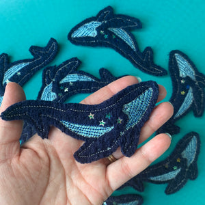 Embroidered Wool Humpback Whale Patch