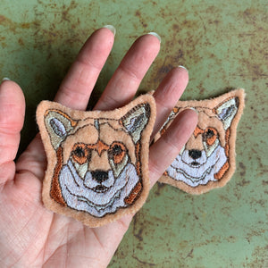 Embroidered Wool Fox Patch